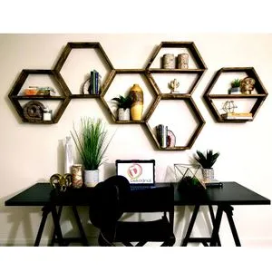 Hanah Home RAF109 Polica za zid od orahovog drveta