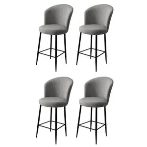 Hanah Home set barskih stolica Fora 4 kom, sive / crne