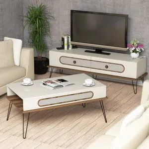 Hanah Home set nameštaja za dnevnu sobu Ekol, krem