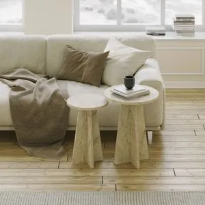 Hanah Home set od 2 klub stočića Mushroom 2 Travertine