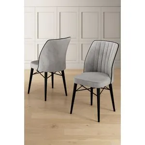 Hanah Home set trpezarijskih stolica Nuna 6 kom, sive / crne
