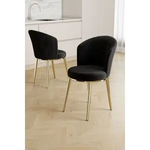 Hanah Home set trpezarijskih stolica Risa 6 kom, crne / zlatne