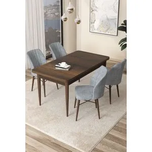 Hanah Home trpezarijski set Arp, sto i 4 stolice, Baroque / siva