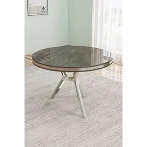 Hanah Home trpezarijski sto Mos, 90 cm, antracit / hrom