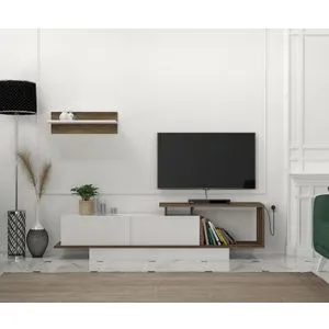 Hanah Home TV komoda Asos, 180 cm, bela / orah