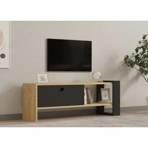 Hanah Home TV komoda Yonca, 120 cm, antracit / hrast