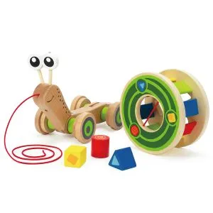 Hape Igračka na povlačenje, Puž, Drvena