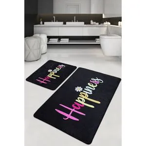 Happiness Djt Multicolor Bathmat Set (2 Pieces)