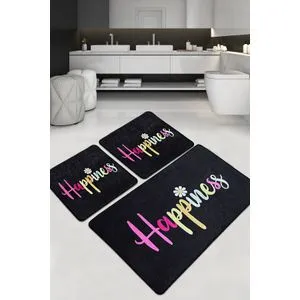 Happiness Djt Multicolor Bathmat Set (3 Pieces)