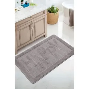 Happy - Grey Grey Bathmat