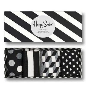 Happy Socks Lfs Box čarape 4-Pack klasične crno-bele čarape