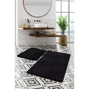 Havai - Black Black Acrylic Bathmat Set (2 Pieces)