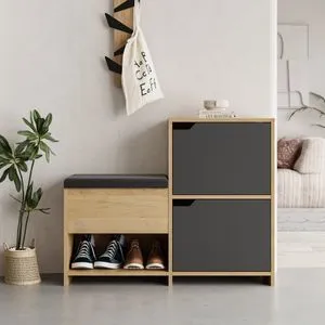 Haven Shoe Bench - Oak, Anthracite Anthracite
Oak Shoe Cabinet