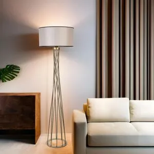 Havin Eskitme Lambader Silindir Açık Hasır Abajurlu Grey
Gold Floor Lamp