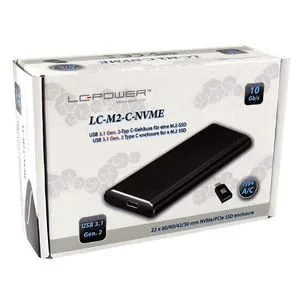 HDD SSD Rack LC Power LC-M2-C-NVME Enclosure for M.2 SSD USB3.1 Gen.2 Type C Black