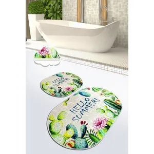 Hello Summer Multicolor Bathmat Set (2 Pieces)