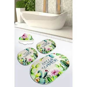 Hello Summer Multicolor Bathmat Set (3 Pieces)
