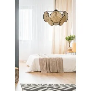 Hera Silindir 6 Lı Rattan Avize - Rattan Luster