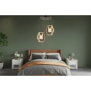 Hexagon Double G Glass Natural
Black Chandelier