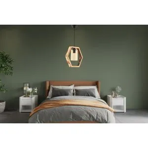 Hexagon Single Glass Natural
Black Chandelier