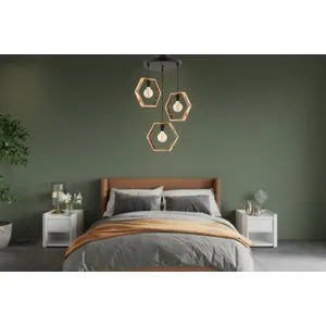 Hexagon Triple B Natural
Black Chandelier