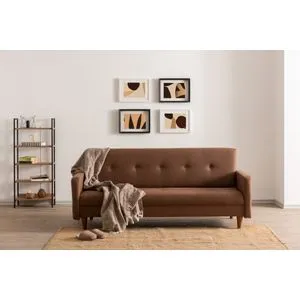 Hiko - Brown Brown 3-Seat Sofa-Bed