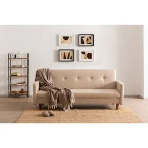 Hiko - Cream Cream 3-Seat Sofa-Bed