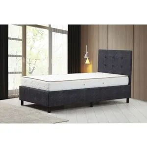 Hira Set 90 x 190 - Anthracite Anthracite Single Mattress, Base & Headboard