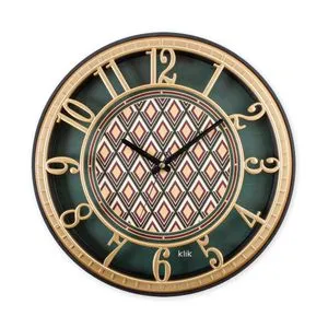 Hisar Emerald Design Braon-Zeleni Dekorativni Zidni Sat
