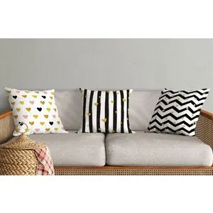 HMI-KIR-100 Multicolor Cushion Cover Set (3 Pieces)