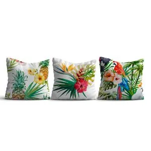 HMI-KIR-101 Multicolor Cushion Cover Set (3 Pieces)