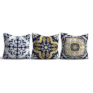 HMI-KIR-106 Multicolor Cushion Cover Set (3 Pieces)