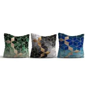 HMI-KIR-109 Multicolor Cushion Cover Set (3 Pieces)