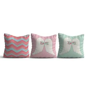 HMI-KIR-110 Multicolor Cushion Cover Set (3 Pieces)