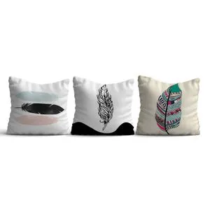 HMI-KIR-115 Multicolor Cushion Cover Set (3 Pieces)
