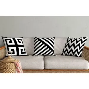 HMI-KIR-116 Multicolor Cushion Cover Set (3 Pieces)
