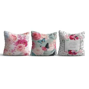 HMI-KIR-119 Multicolor Cushion Cover Set (3 Pieces)