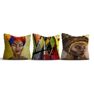 HMI-KIR-120 Multicolor Cushion Cover Set (3 Pieces)