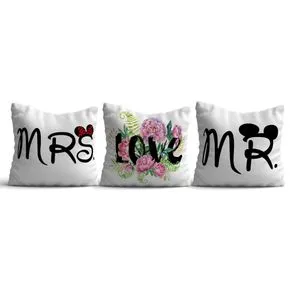 HMI-KIR-123 Multicolor Cushion Cover Set (3 Pieces)