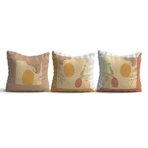 HMI-KIR-124 Multicolor Cushion Cover Set (3 Pieces)