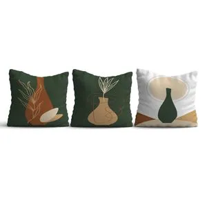 HMI-KIR-127 Multicolor Cushion Cover Set (3 Pieces)