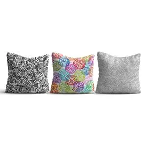 HMI-KIR-94 Multicolor Cushion Cover Set (3 Pieces)