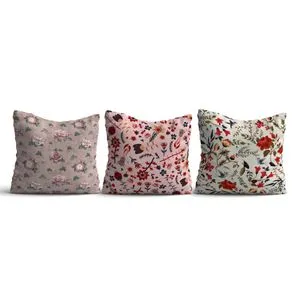 HMI-KIR-95 Multicolor Cushion Cover Set (3 Pieces)
