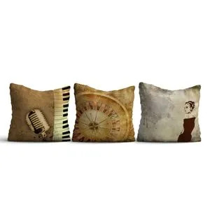 HMI-KIR-97 Multicolor Cushion Cover Set (3 Pieces)