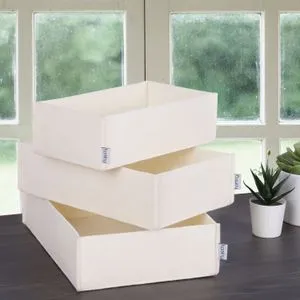 HMY - 6271 Cream Felt Desk Organizer Set (3 Pieces)