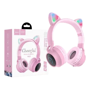 hoco. Bežične stereo slušalice, Bluetooth v5.0, 300mAh - W27 Cat Ear Pink