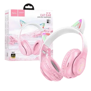 hoco. Bežične stereo slušalice, Bluetooth v5.3, 400mAh - W42 Cat Ears, Cherry Blossom
