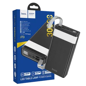 hoco. Power bank 30000mAh, Micro-USB / Tipe-C ulaz, lampa - J73 Powerful, Black