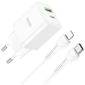 hoco. Punjač kućni sa Lightning kablom, brzi, PD20W, QC3.0 - N28 Founder, tip C-Lightning