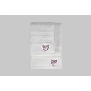 Hope - White White Hand Towel & Bath Towel Set (2 Pieces)